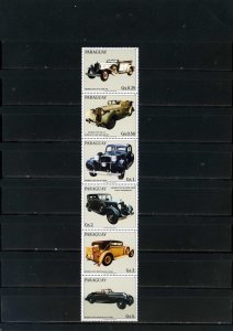 Paraguay MNH Strip Of German Cars