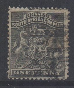 Rhodesia Scott 2 - SG1, 1892 Arms 1d used