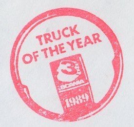 Meter cover Netherlands 1990 Scania - Truck of the Year 1989