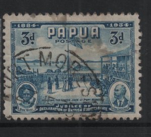 Papua 1934 SG148 3d - Hoisting Union Jack - used