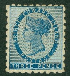 SG 3 Prince Edward Island 1861. 3d blue, perf 9. A fine fresh mounted mint...