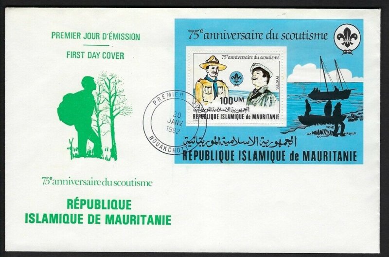 1982 Mauritania Boy Sea Scouts 75th anniversary SS FDC