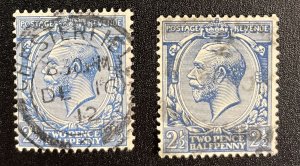 Great Britain #163 + #191 King George V (1912 vs 1924 variation)