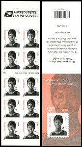 US Sc 3436d VF/MNH COMPLETE BOOKLET - 2004 Wilma Rudolph - 10 Stamp Pane