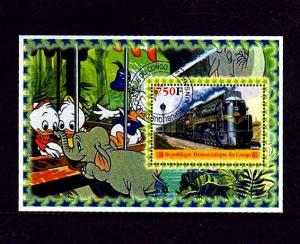 CONGO - 2005 - DISNEY - TRAIN - DONALD DUCK- S/SHEET!