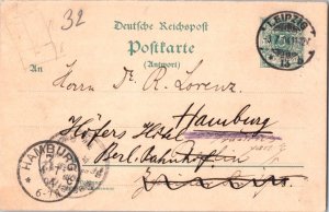 Germany 5pf Reichpost Numeral Postal Card with Paid Reply, with 5pf Reply Hal...