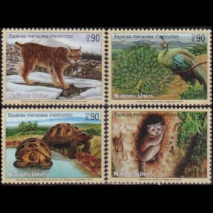 UN-GENEVA 2001 - Scott# 367-70 Endang.Species Set of 4 NH