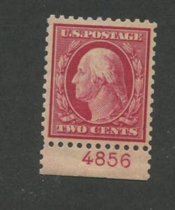 1917 US Postage Stamp #519 2c Mint Never Hinged VF Plate No. 4856 Certified