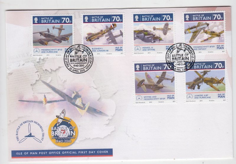 Isle of Man -  2009,  Battle of Britain',  set  of  6,  on FDC