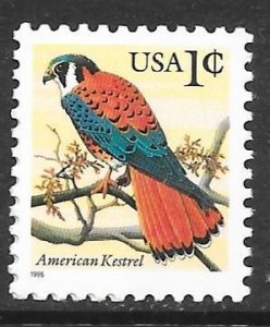 USA 2477: 1c American Kestral, single, MNH, VF