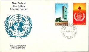 New Zealand 1970 FDC - 25th Anniversary UN - Wellington - F72167