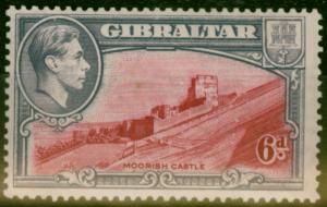 Gibraltar 1938 6d Carmine & Grey-Violet SG126 P.13.5 Fine Fresh Very Lightly Mtd