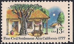 #1725 13 cent Alta California Settlement mint OG NH VF-XF