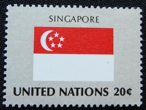 UN #363 MNH, Single, Flag-Singapore, SCV $.25 L10