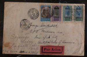 1933 Timbuktu French Africa Airmail Cover To New York USA Via Paris France