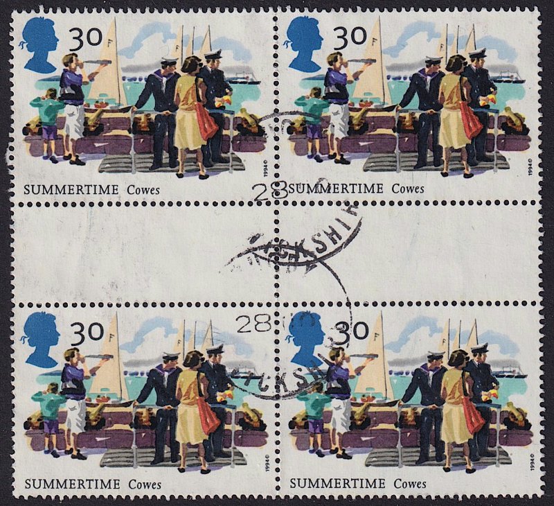 GB - 1994 - Scott #574 - used gutter block of 4 - Summertime Cowes