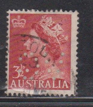 AUSTRALIA Scott # 258 Used - With Reversed VG Perfin