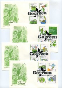 4524a-p Go Green  on four Artcraft , pictorial, FDCs