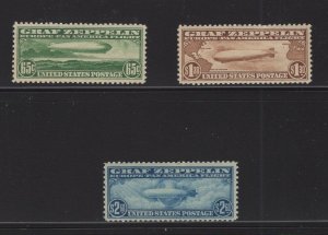 Scott C13 - C15 - Zeppelins. Airmail. Set Of 3  MNH. OG. V/F - XF.     #02 C13s3