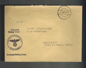 1940 Germany Stalag 7 A Prisoner of War POW Camp Cover Commandant to Switzerland