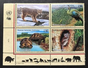 UN-Geneva - Endangered Species - 2001 - LL block - MNH