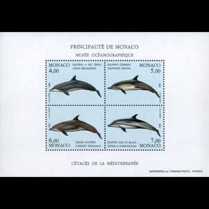 MONACO 1992 - Scott# 1813 S/S Dolphins NH