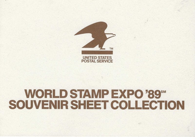 US World Stamp Expo '89 S/S  Collection # 2433,2434,2438,C12...