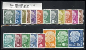 Saar Stamps # 289-308 MLH VF Scott Value $42.00