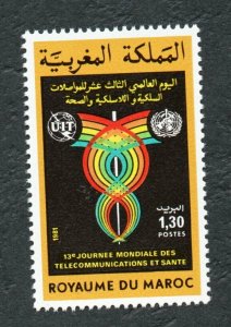 1981 - Morocco- World Telecommunications and Health Day- UIT- WHO - Set 1v MNH** 