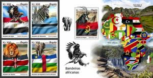 Z08 ANG190111ab ANGOLA 2019 African flags MNH ** Postfrisch