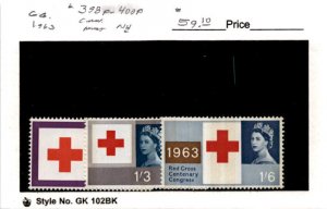 Great Britain, Postage Stamp, #398p-400p Mint NH, 1963 Red Cross (AH)