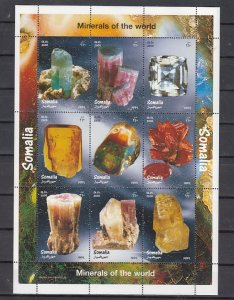Somalia, 1999 Cinderella issue. Minerals sheet of 9. ^