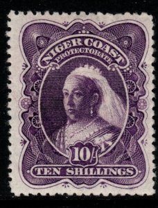 NIGER COAST SG74b 1898 10/= BRIGHT VIOLET p13½-14 MTD MINT 