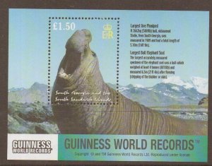 S.GEORGIA&S.SANDWICH SGMS343 2002 GUINNESS WORLD RECORDS SEA MAMALS  MNH