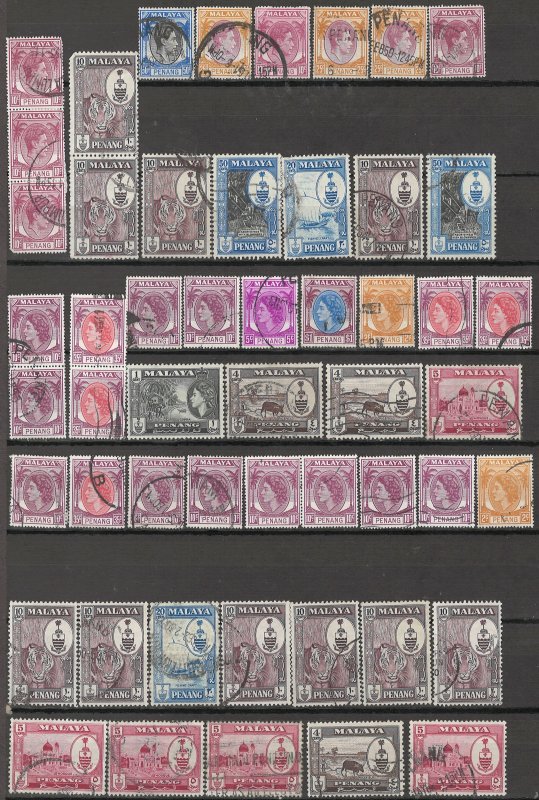 COLLECTION LOT OF #1808 MALAYA PENANG 52 STAMPS 1949+ CLEARANCE