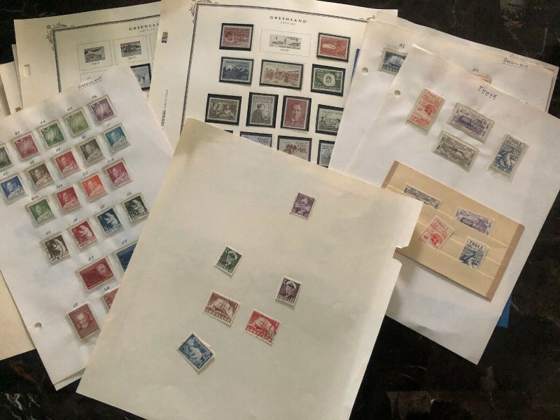 Great Greenland Stamp Collection Lot MXE