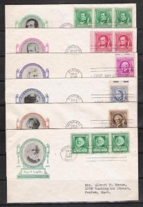 US #859-893 Famous Americans Complete Set Ioor FDC