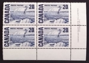 Canada 464 Plate Block LR No. 1 VF MNH