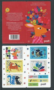 Finland 2016 St Valentine Day set of 5 stamps in booklet with labels MNH