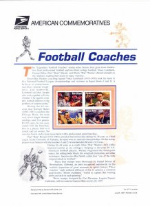 USPS Commemorative Panel 517 #3143-#3146 Football Coaches Mint Block/4 1997