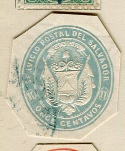 EL SALVADOR; 1890s early classic Stationary Piece issue fine used 1c. value