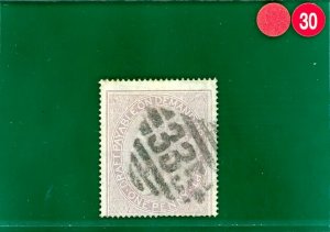 GB 1d Postal Fiscal VFU Ireland Postmark '335' MONASTEREVIN Kildare Eire RRED30