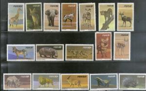 South West Africa 1980-85 Wildlife Animals Lion Deer Rhino Sc 447-63 MNH # 1268