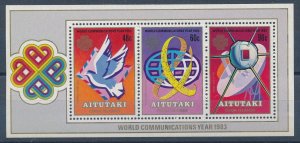 [116556] Aitutaki 1983 World Communication Year Souvenir Sheet MNH