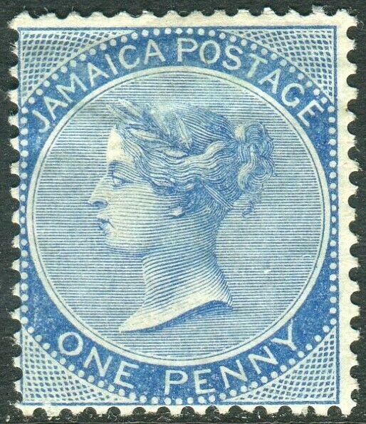 JAMAICA-1873 1d Blue.  A mounted mint example Sg 8