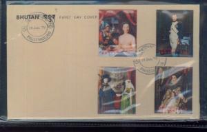 BHUTAN - Stamps On First Day Cover #109 -109C Used - Art Paintings - FB18