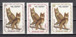 Haiti, Cinderella issue. Owl values from Audubon Bird set. ^