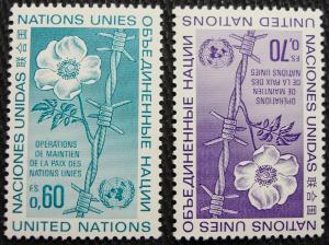 UN Geneva #55-56 MNH, 2 Singles, Peace-Keeping SCV $1.00 L10