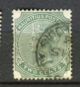 MAURITIUS; 1885 classic QV Crown CA issue fine used 2c. value