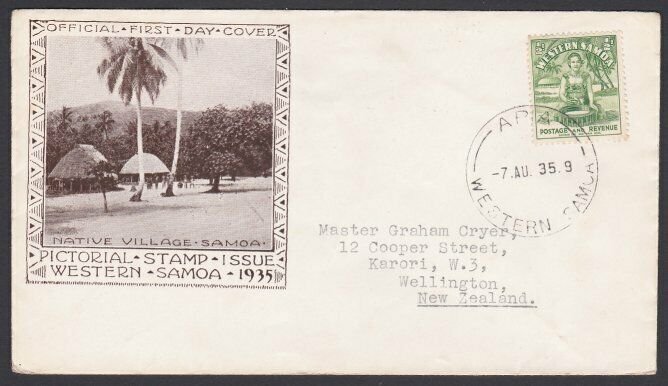 SAMOA 1935 ½d FDC ex Apia...................................................H915